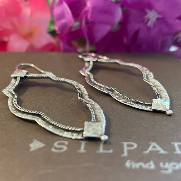 Silpada ‘Vintage Frame’ Sterling Silver Etched Earrings W3282 - Picture 10 of 15